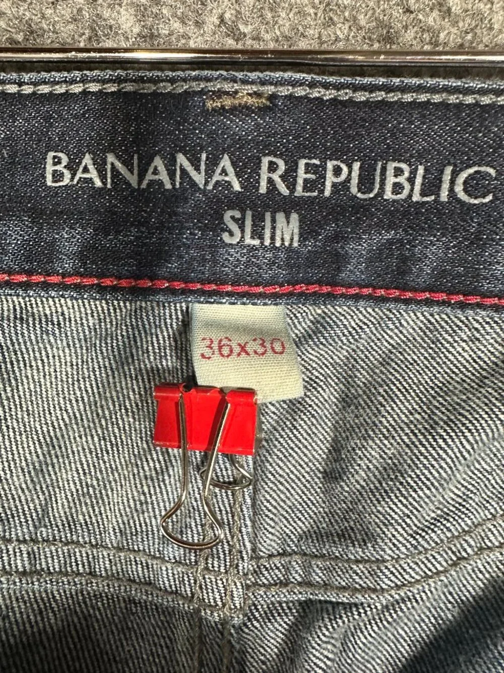 Banana Republic Jeans Mens 36 Slim Fit Blue Cotton Pockets Belt Loops
